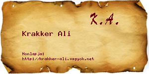 Krakker Ali névjegykártya